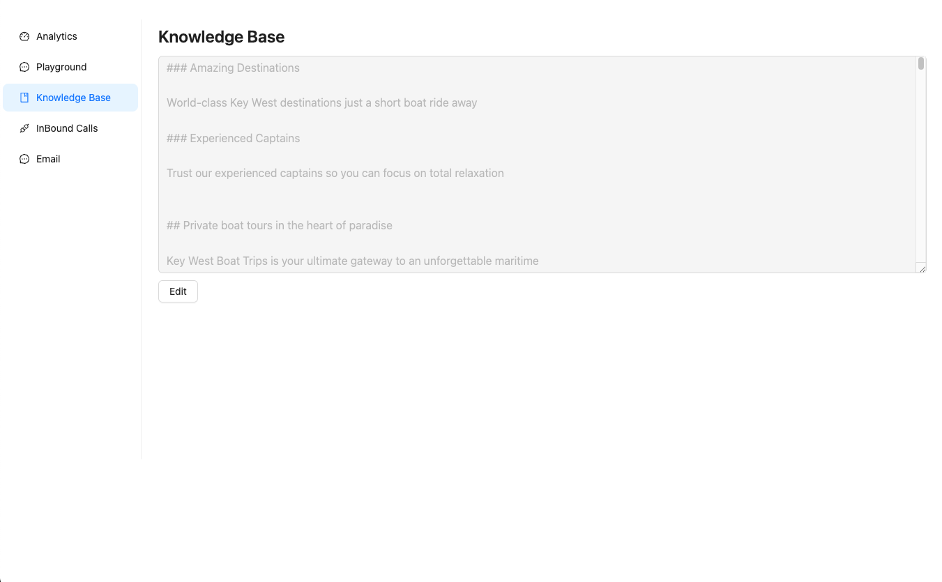 Knowledge base editor screenshot